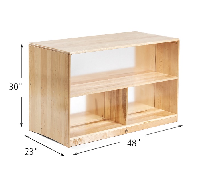 Dimensions of A231 Preschool Storage Island