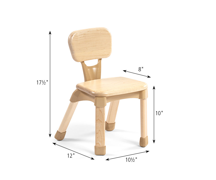 10" Classroom chair with dimensions