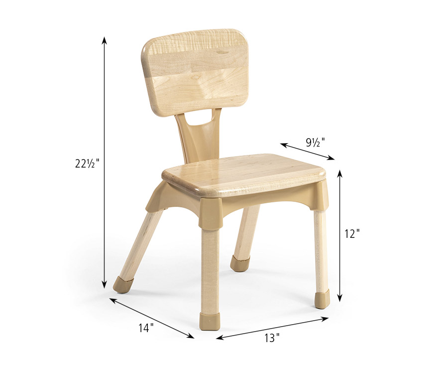 12" Classroom chair with dimensions