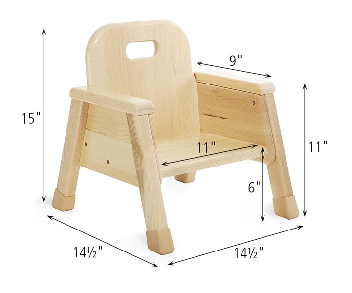 Dimensions of J206 Childshape Chair 6