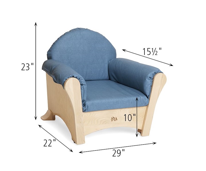 Dimensions of J641 Childs Armchair Blue