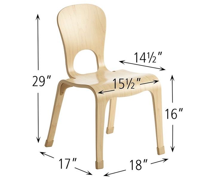 Dimensions of J716 Woodcrest Chair 16