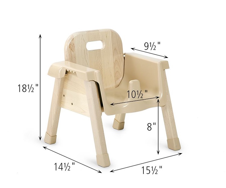 Dimensions of J808 Mealtime Chair 8