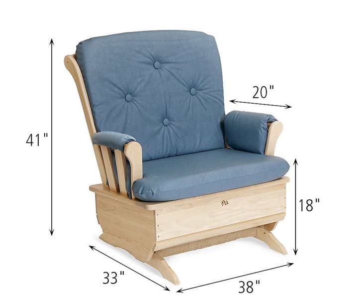 Dimensions of J920 Bench Glider Blue
