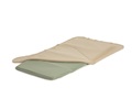 A Rest Mat with fitted sheet and tan blanket