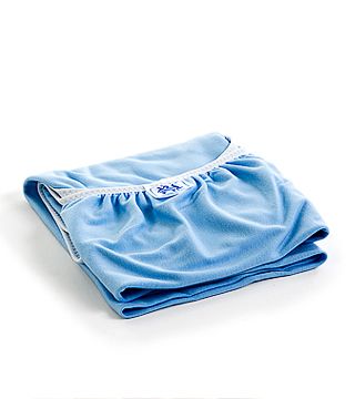 A blue fitted sheet