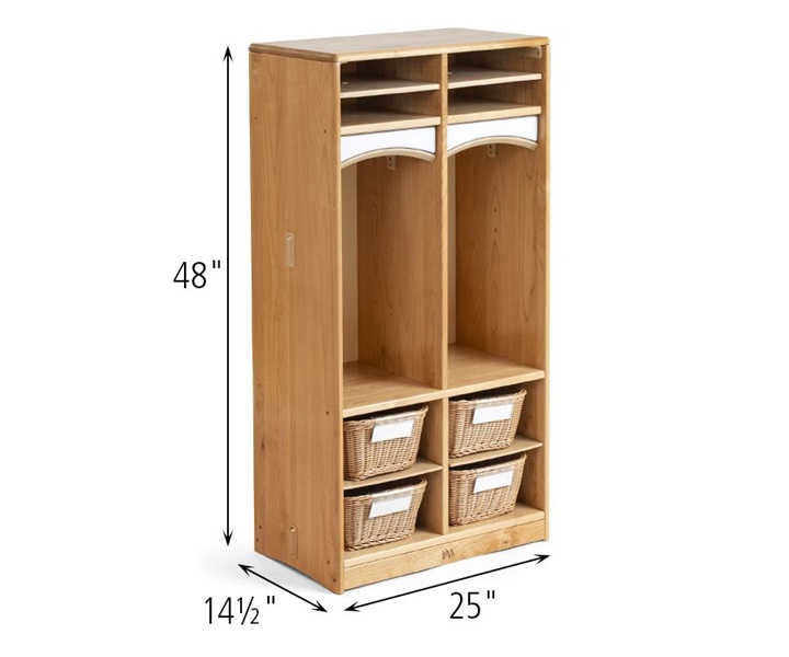 Dimensions of A267 Preschool Cubby 2 Clear with G483 Deep Basket