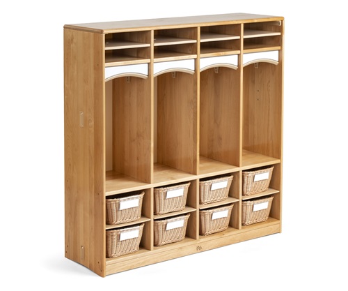 A269 Preschool Cubby 4 Clear with G483 Deep Basket