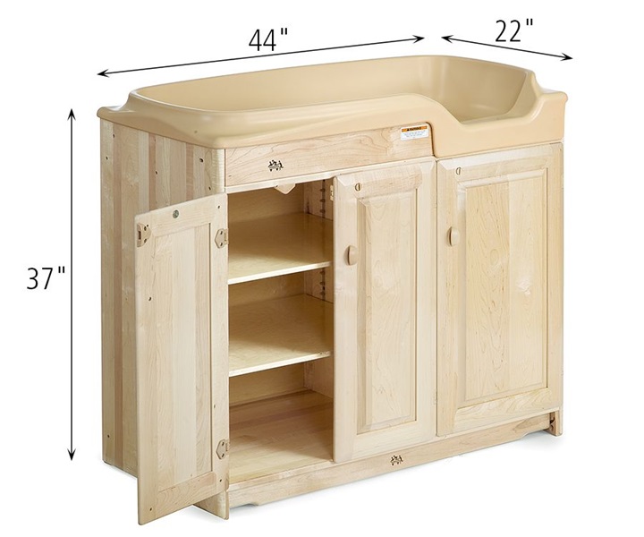 Dimensions of G275 Changing Table with 6 Pan