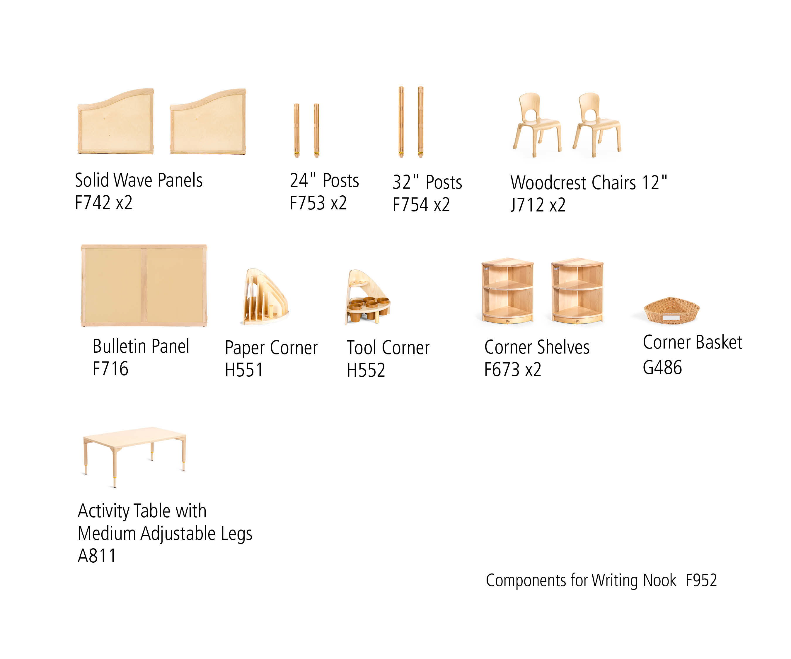 Components for Writing Nook