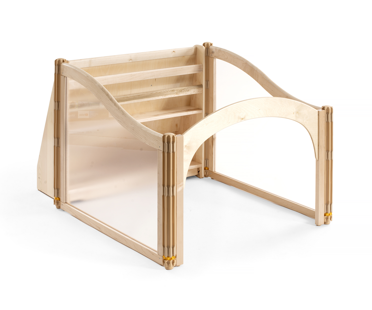 A square play area with an arched entry and translucent sides