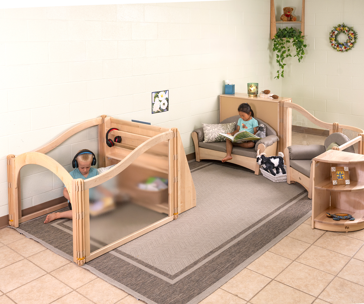 A Listening Cube in a literacy area