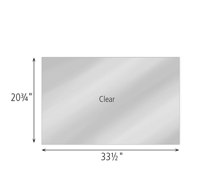 Dimensions of F822 Clear Cover for Bulletin Panel 36 x 24