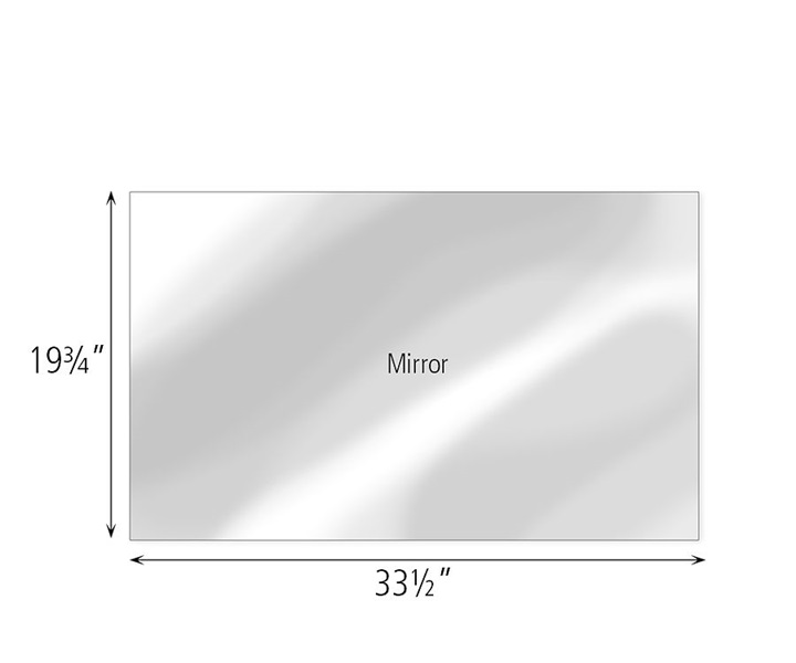 Dimensions of F844 Mirror Cover for 2 x 40 Shelf