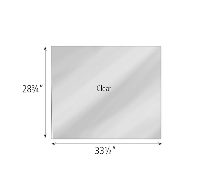Dimensions of F886 Clear Cover for Bulletin Panel 36 x 32