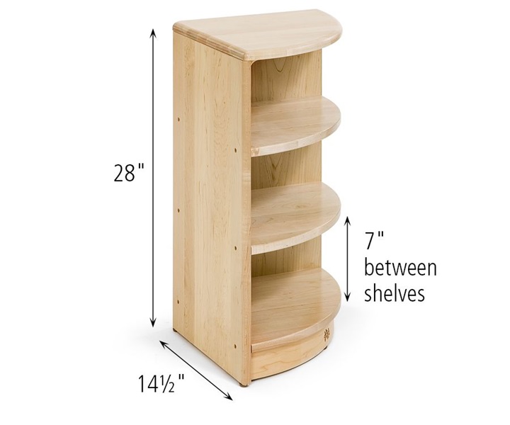 Dimensions of F412 Corner Shelf 28 Two Shelves