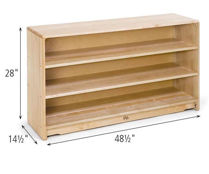 Dimensions of F443 Closed Back Shelf 4 x 28 Two Shelves