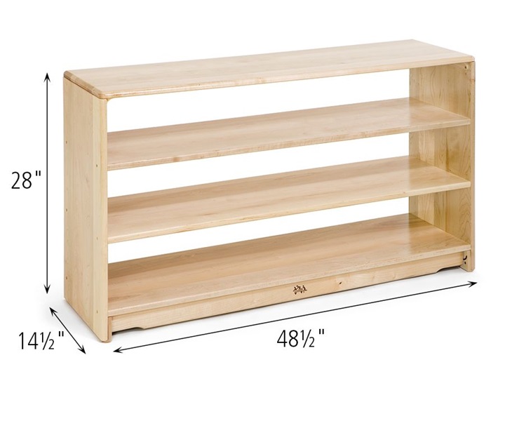 Dimensions of F444 Open Back Shelf 4 x 28 Two Shelves