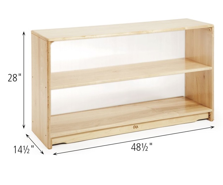 Dimensions of F446 Translucent Back Shelf 4 x 28 One Shelf