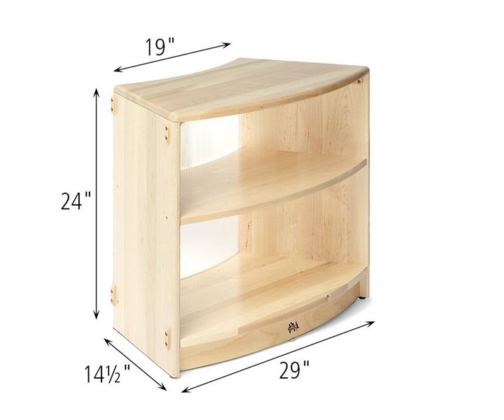 Dimensions of F625 Translucent Back Sweep Shelf 24