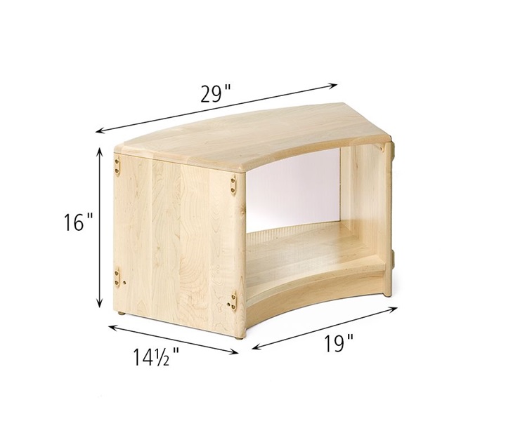 Dimensions of F627 Translucent Back Inside Sweep Shelf 16