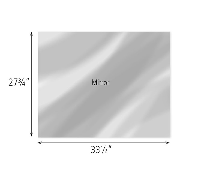 Dimensions of F848 Mirror Cover for 3 x 32 Shelf