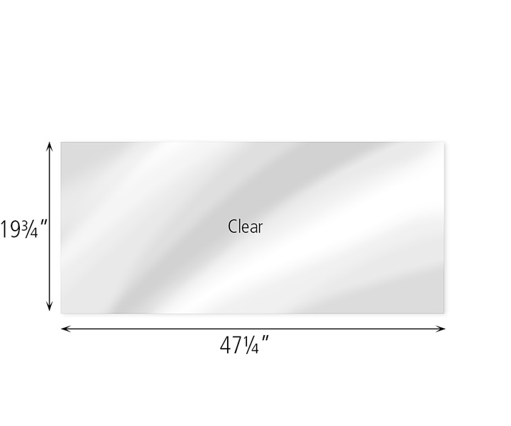 Dimensions of F853 Clear Cover for 4 x 24 Shelf
