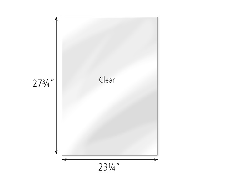 Dimensions of F854 Clear Cover for 2 x 32 Shelf