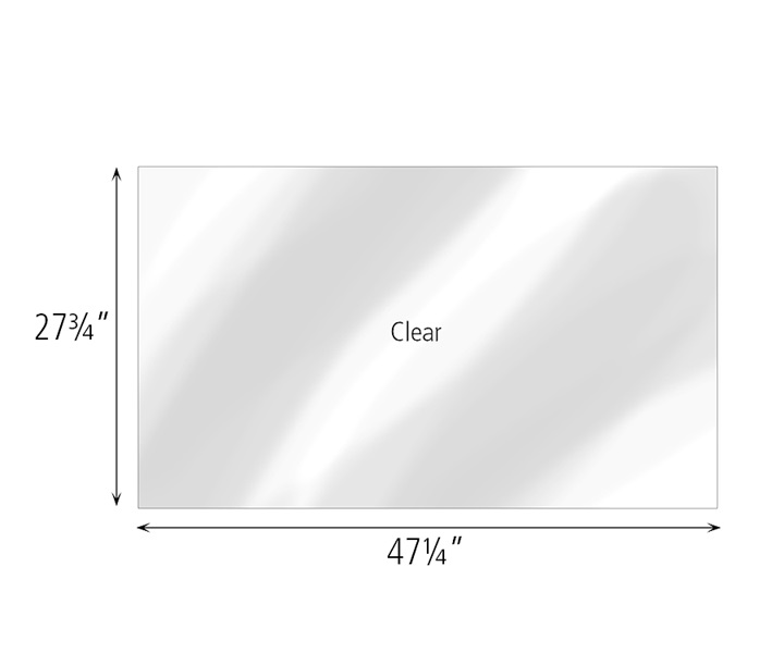 Dimensions of F856 Clear Cover for 4 x 32 Shelf