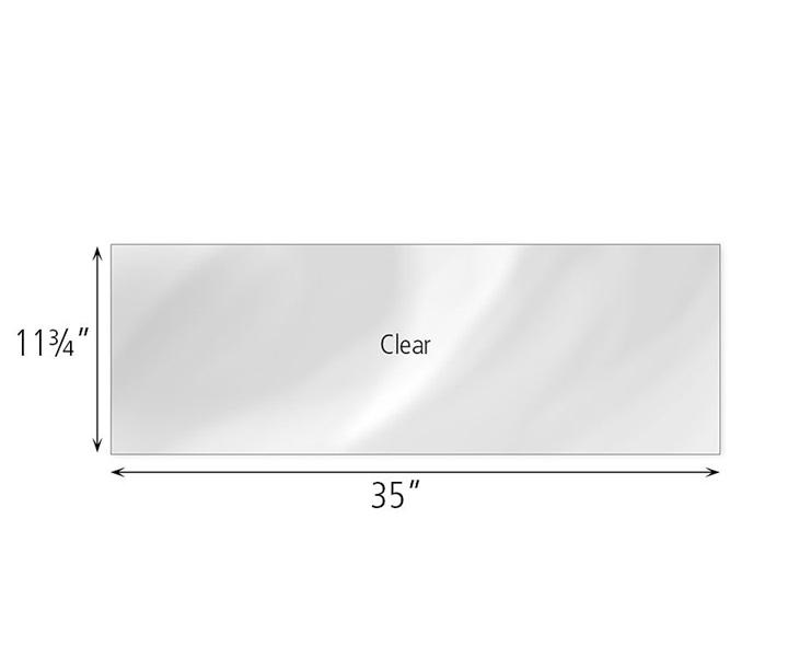 Dimensions of F858 Clear Cover for 3 x 16 Shelf