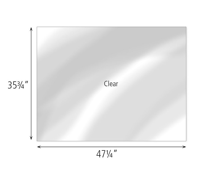 Dimensions of F887 Clear Cover for 4 x 40 Shelf