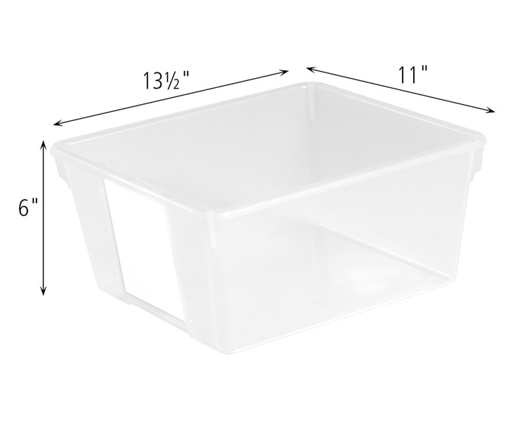 Dimensions of F890 Deep Tote with F891 Deep Tote, Clear
