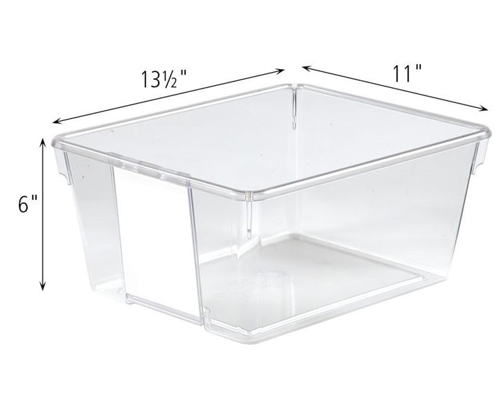 Dimensions of F890 Deep Tote with F891 Deep Tote, Clear