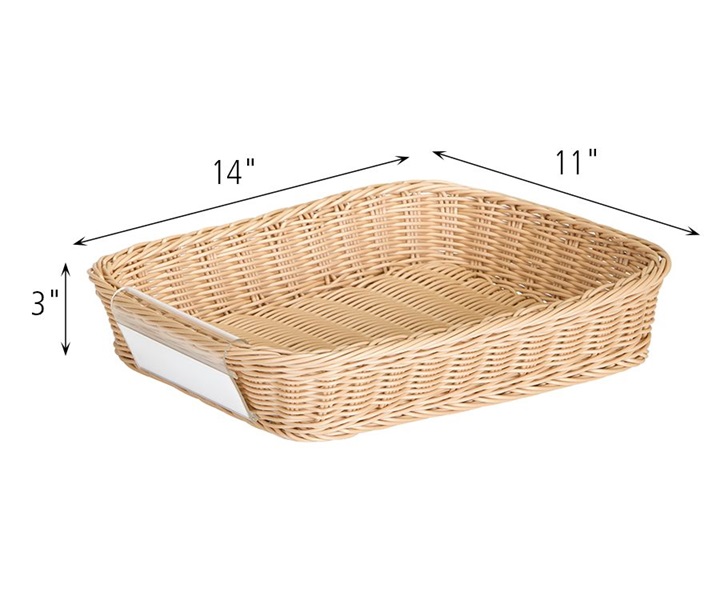 Dimensions of G484 Shallow Basket