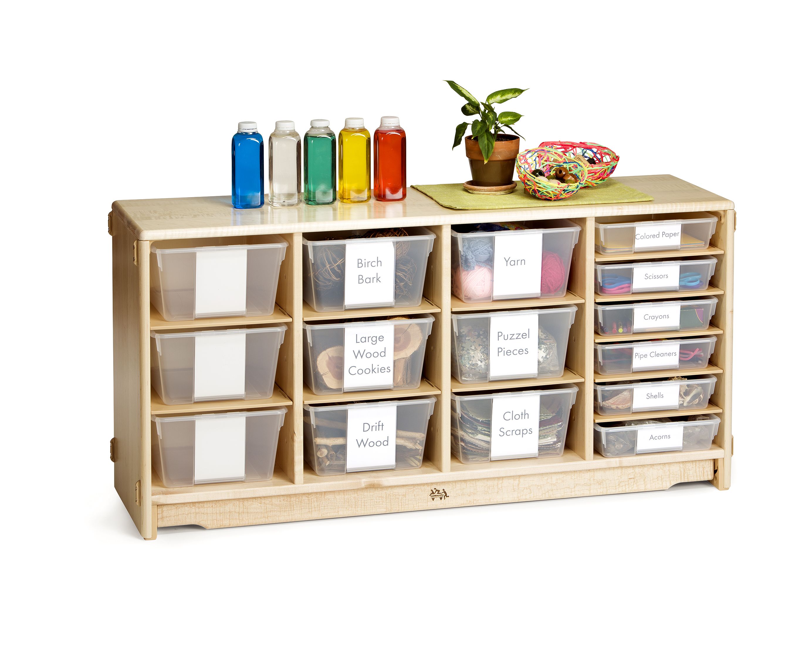 Tote Shelves, Wooden Classroom Tote Shelving