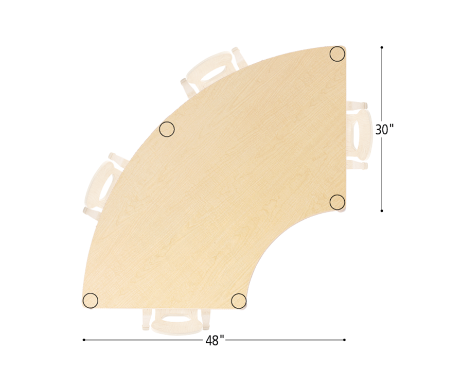 Quarter Circle Classroom Table