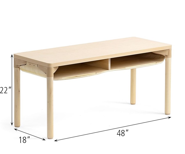Dimensions of A520 Two-Seater Desk with A886 Wood Leg for 22 Inch Table 4pack