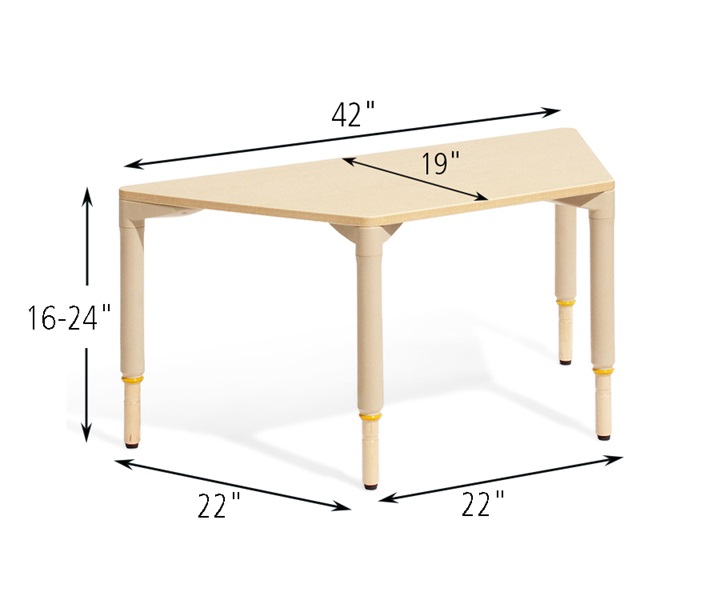 Dimensions of A919 Trapezoidal Multitable