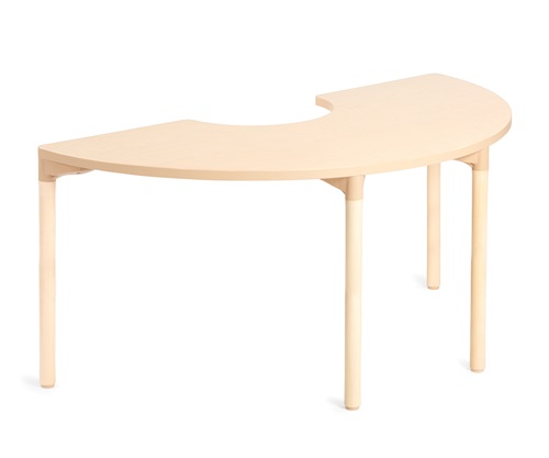 A835 Classroom Half Circle Table 64 with A861 Wood Leg for 28 Inch Table 4pack