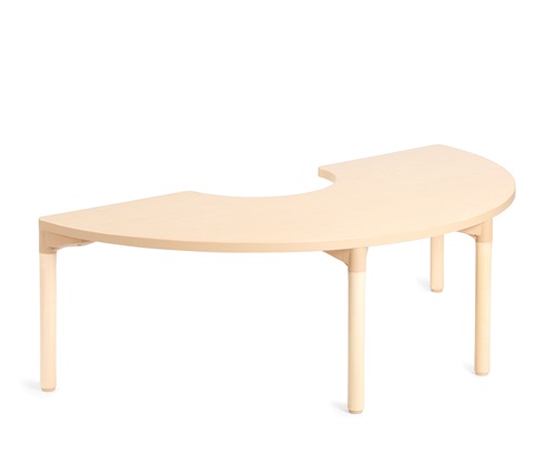 A835 Classroom Half Circle Table 64 with A885 Wood Leg for 20 Inch Table 4pack