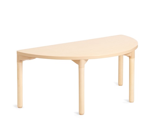 A855 Classroom Halfmoon Table 48 with A885 Wood Leg for 20 Inch Table 4pack