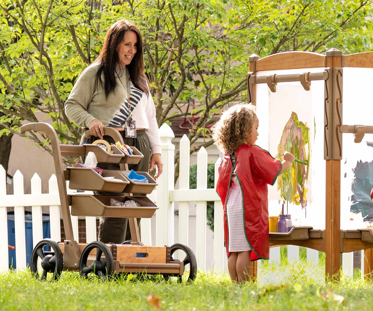 child painting with outlast easel