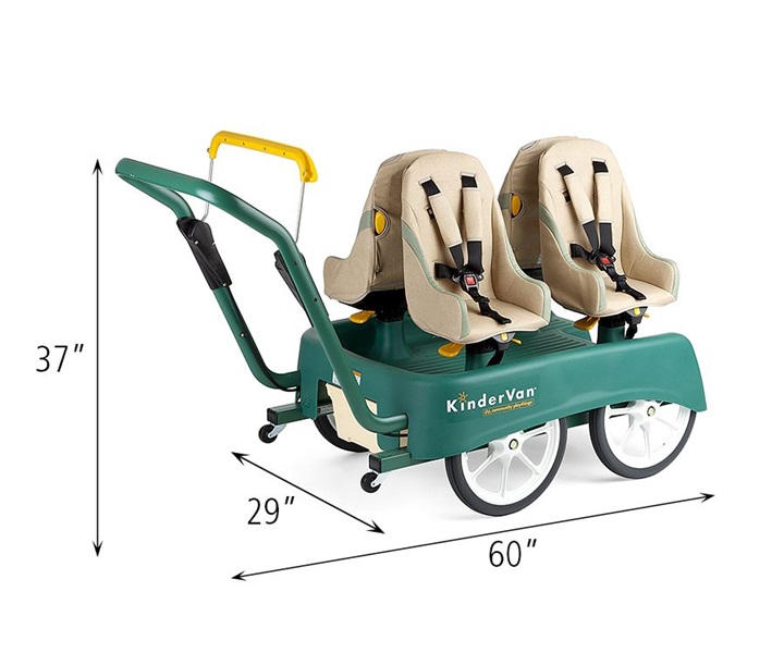 Dimensions of G644 KinderVan daycare stroller for 4