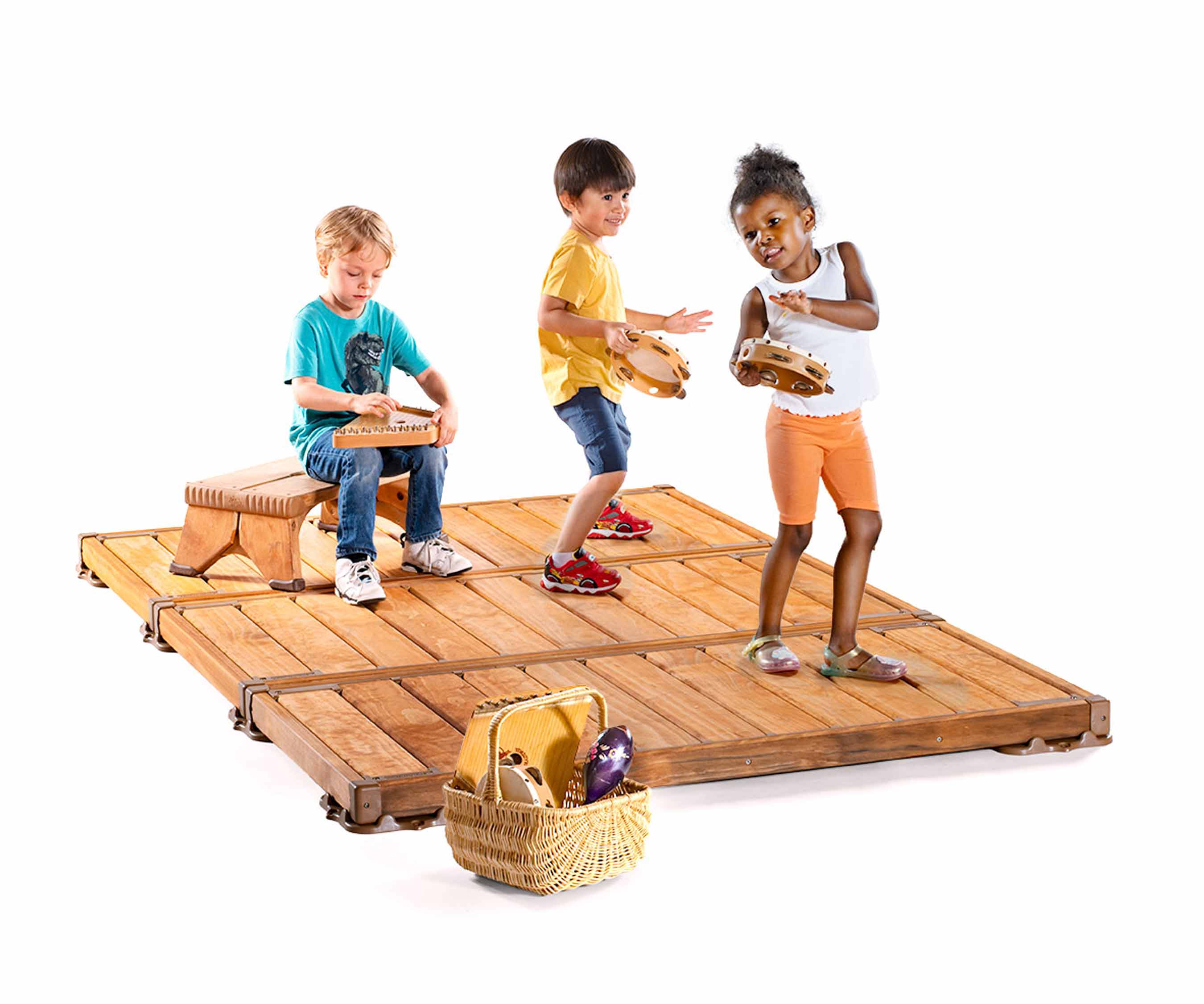 outlast stage with kids on white background