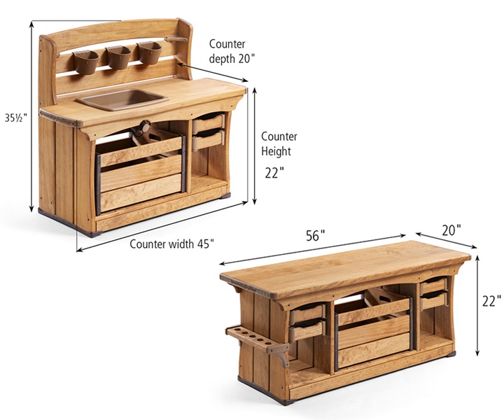 Dimensions of W4 Outlast Classic Kitchen set