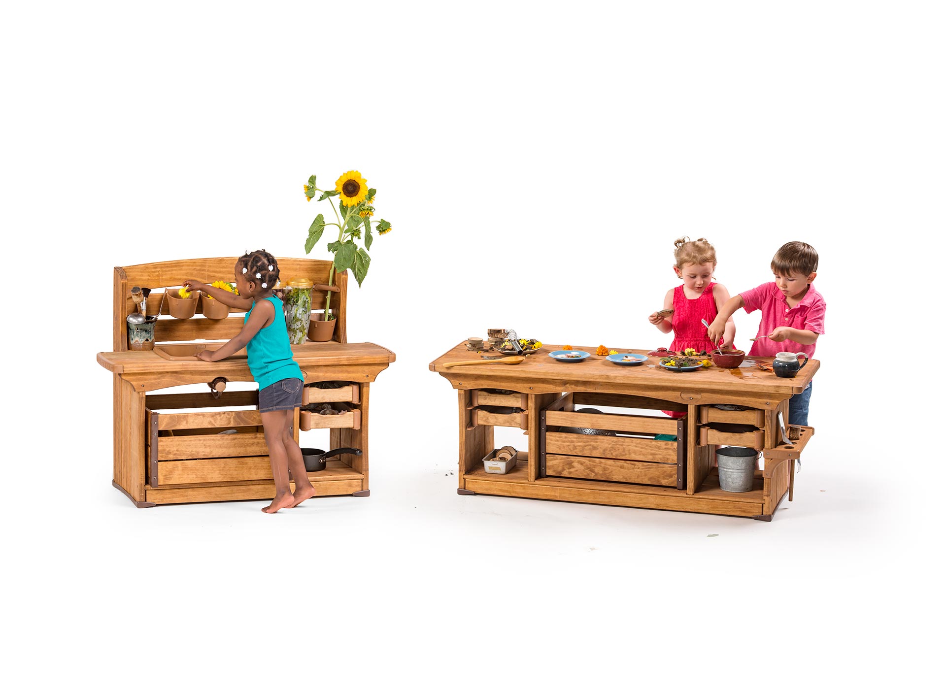 classic kitchen in use on white background