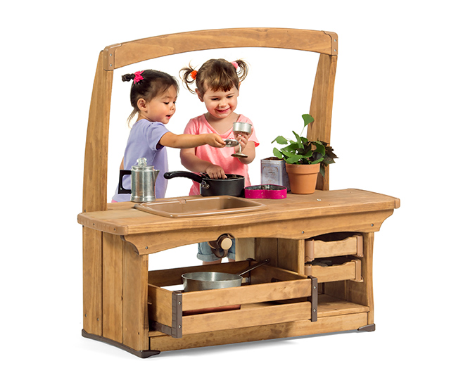 junior sink in use on white background