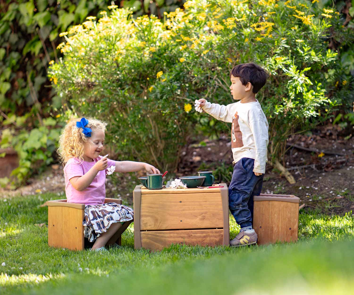 table and chair set in use outdoors