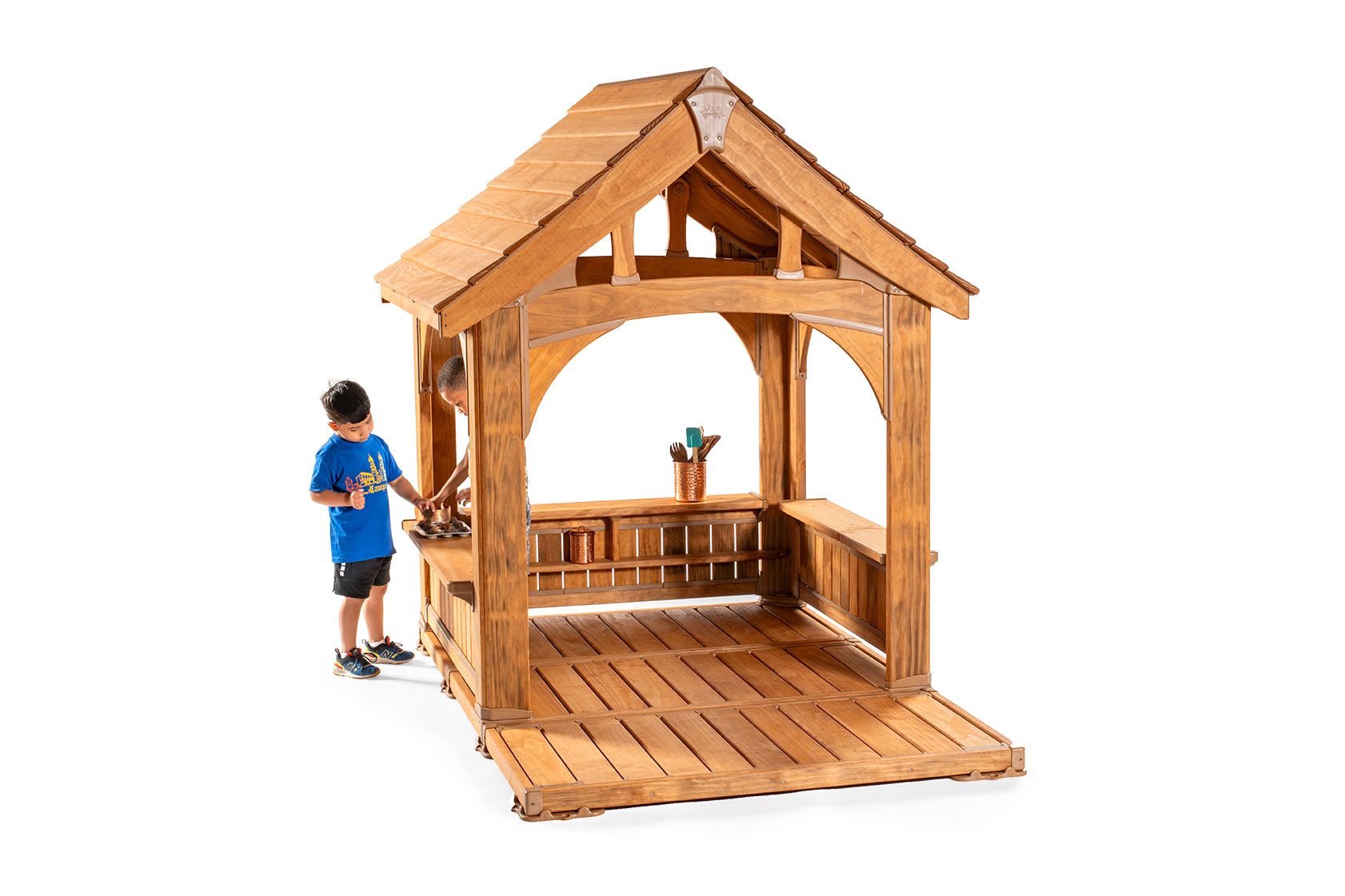 playhouse in use on white background