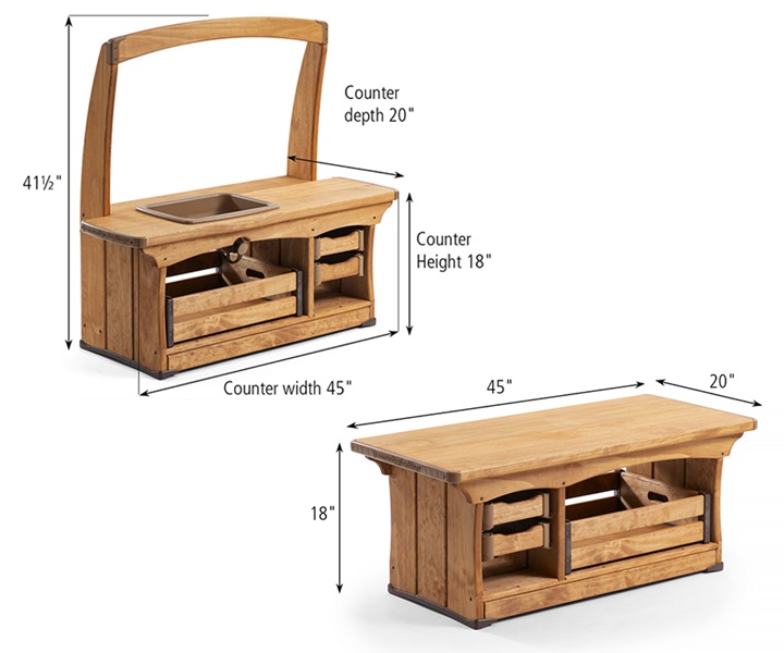 Dimensions of Outlast Junior Kitchen set